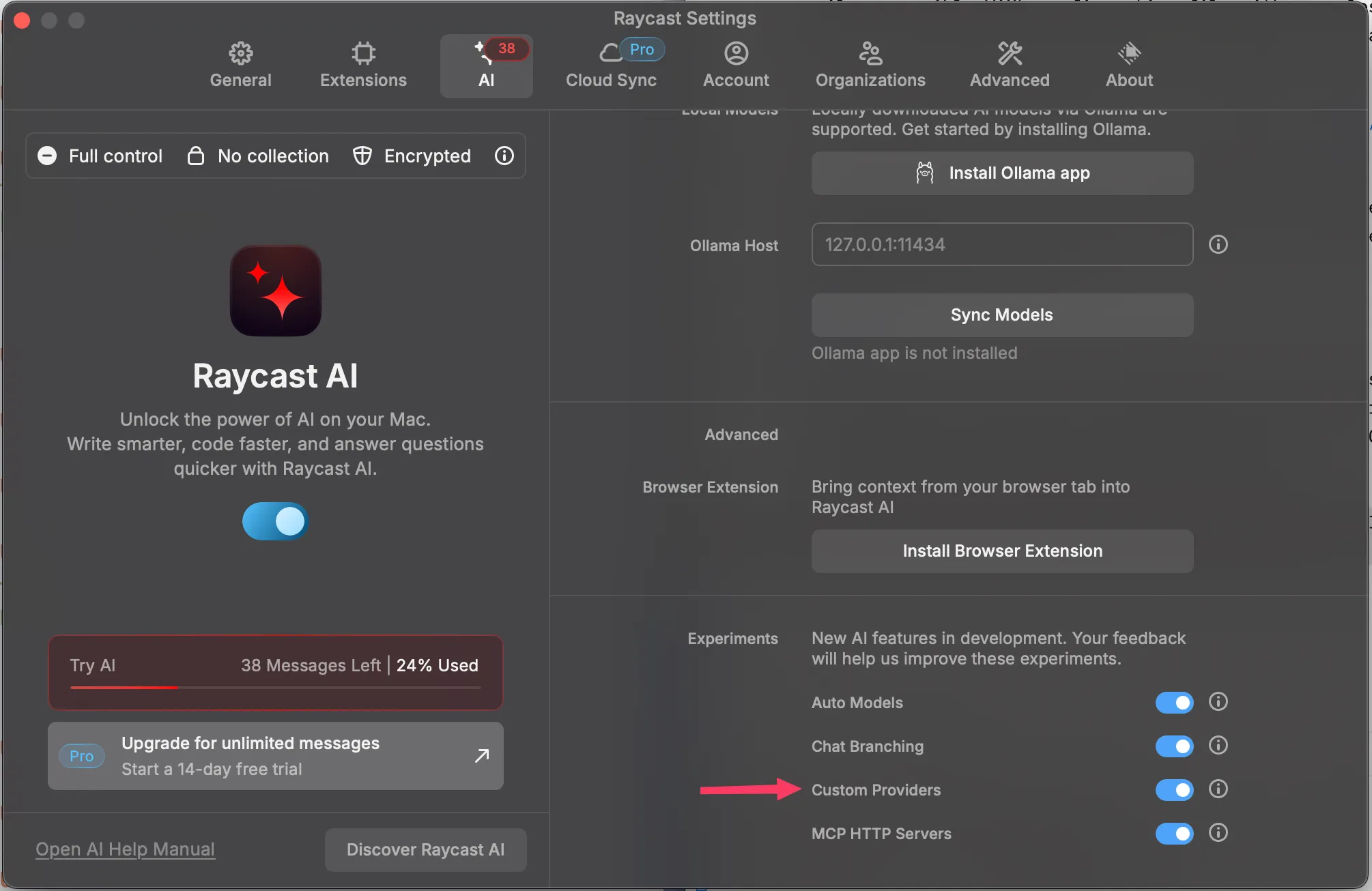 Enable Custom Providers
